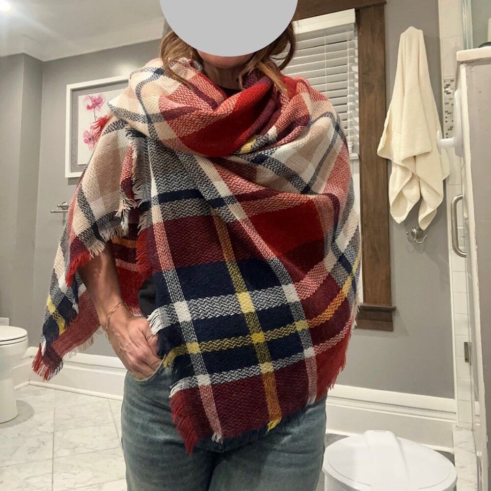 Plaid blanket wrap